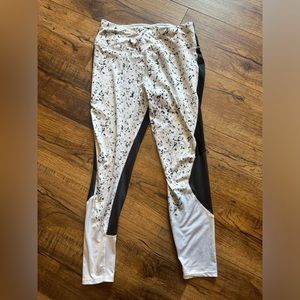 Leggings black and white thick waist band